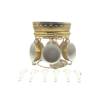 Nadstar Ceramic Soup Set With Soup Cups/Bowls Made of Porcelain Food Serving 921-13