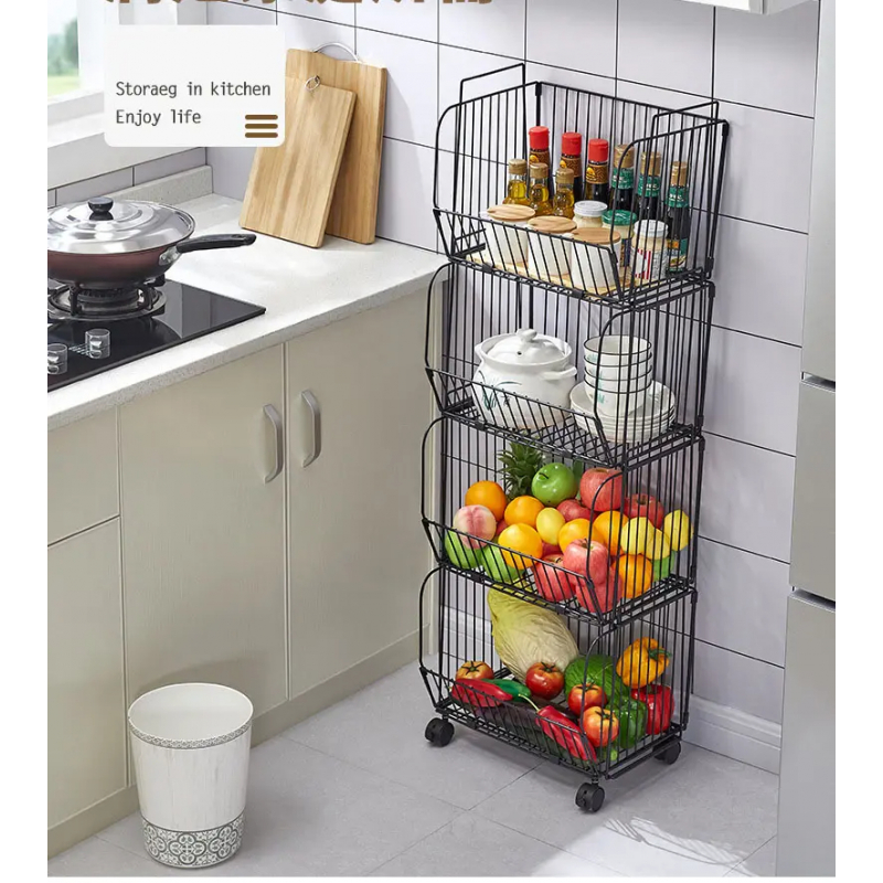 Nadstar Storage Rack Stainless Steel 3 Layers With Wheels Kitchen Standing Storage Rack Hp22-029H 7 Nadstar Storage Rack Stainless Steel 3 Layers With Wheels Kitchen Standing Storage Rack Hp22-029H