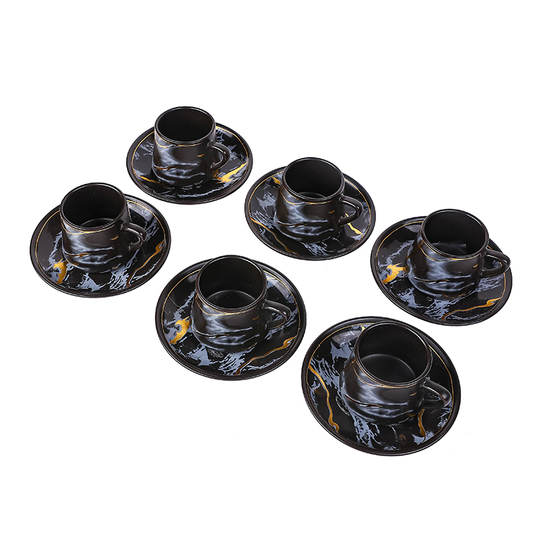 Nadstar Porcelain Cup &Amp; Saucer Golden Print Tea Coffee Cups 0035-1/2 4 Nadstar Porcelain Cup &Amp; Saucer Golden Print Tea Coffee Cups 0035-1/2