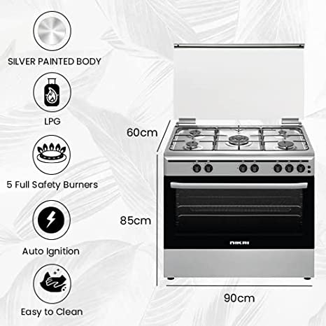 Nikai Cooker 90X60 Full Gas Oven Cooking Range 5 Gas Burner With Double Glass Oven Door Button Ignition Hobs And Oven U9063Fs 3 Nikai Cooker 90X60 Full Gas Oven Cooking Range 5 Gas Burner With Double Glass Oven Door Button Ignition Hobs And Oven U9063Fs