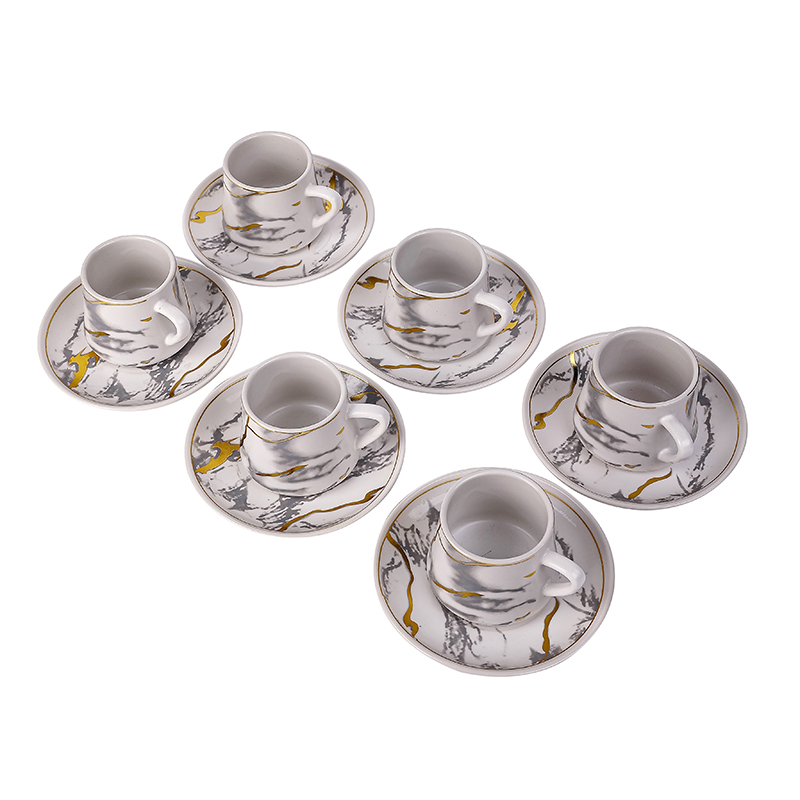 Nadstar Porcelain Cup &Amp; Saucer Golden Print Tea Coffee Cups 0035-1/2 8 Nadstar Porcelain Cup &Amp; Saucer Golden Print Tea Coffee Cups 0035-1/2