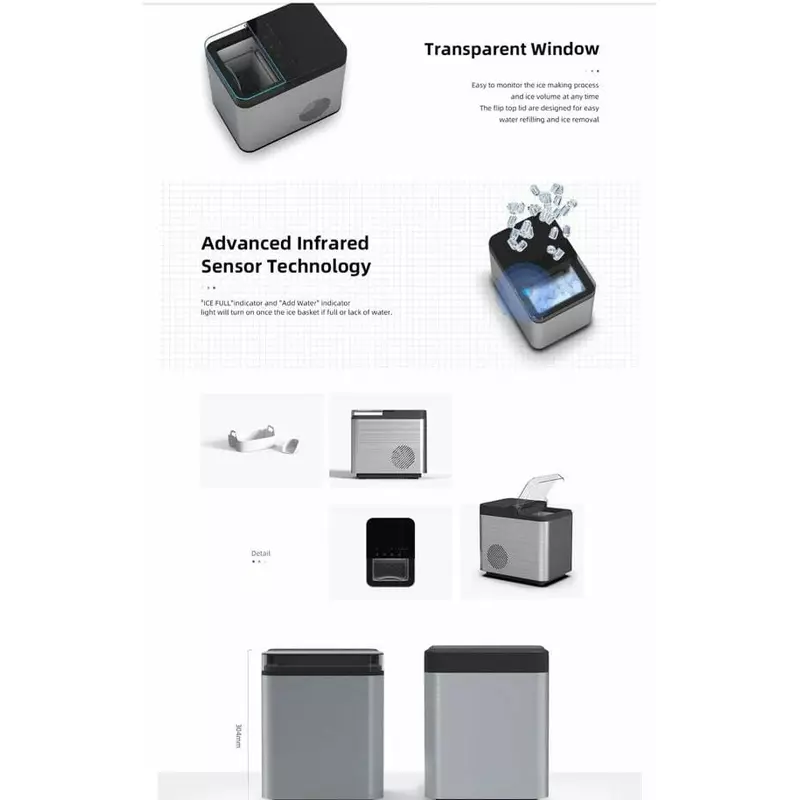 Digiwave Ice Maker 15Kg Rapid Cooling Energy Saving Quiet Operation Touch Panel Dw-Icm2022 5 Digiwave Ice Maker 15Kg Rapid Cooling Energy Saving Quiet Operation Touch Panel Dw-Icm2022