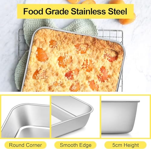 Nadstar Aluminium Square Tray 8.5&Quot; Cake Moulds Rectangle Baking Tray Deep Oven Pan For Lasagna Brownie Pizza Heavy Duty Anti-Rust Easy Clean No12 6 Nadstar Aluminium Square Tray 8.5&Quot; Cake Moulds Rectangle Baking Tray Deep Oven Pan For Lasagna Brownie Pizza Heavy Duty Anti-Rust Easy Clean No12
