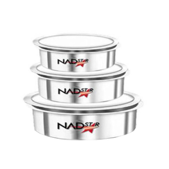 Nadstar Aluminium Sufuria 3pcs with Lid & Handle 28-29-30 Cookware Set Tope Cooking Pot with Lid for Commercial Use - Kitchen Heavy Duty