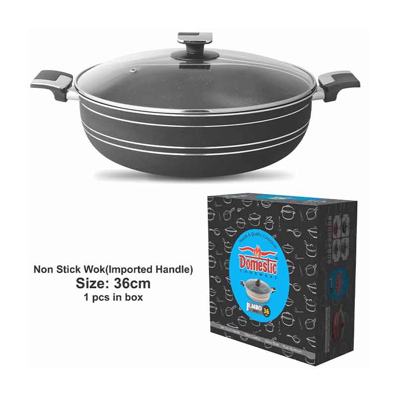 Nadstar Majestic Wok 36Cm With Handle &Amp; Lid Non Stick Marble Coating Heat Tempered Glass Lids Heat Resistant Bakelite Handles For Easy Grip W36 2 Nadstar Majestic Wok 36Cm With Handle &Amp; Lid Non Stick Marble Coating Heat Tempered Glass Lids Heat Resistant Bakelite Handles For Easy Grip W36