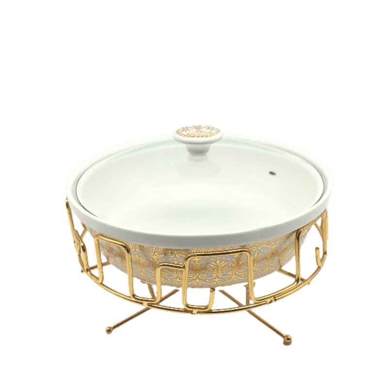 Nadstar Chafing Dish For Buffet Stoves Made Of Ceramic Soup Pot Porcelain Food Serving 236-61 3 Nadstar Chafing Dish For Buffet Stoves Made Of Ceramic Soup Pot Porcelain Food Serving 236-61