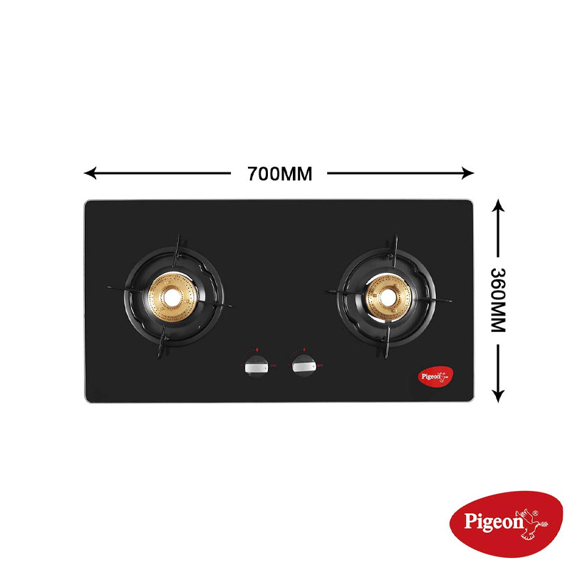 Pigeon Gas Cooker 2 Burner Glass Top Ss Body Black Infinity 4 Pigeon Gas Cooker 2 Burner Glass Top Ss Body Black Infinity