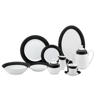 Nadstar Dinner Set 47pcs Porcelain Black RSPD001