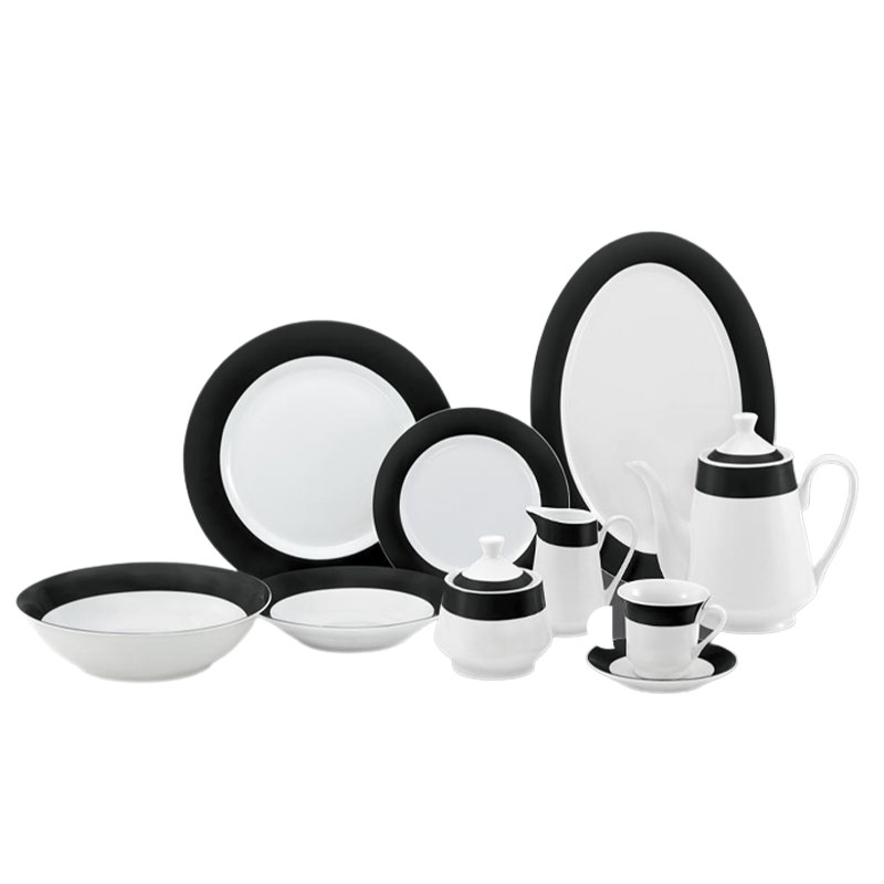 Nadstar Dinner Set 47Pcs Porcelain Black Rspd001 1 Nadstar Dinner Set 47Pcs Porcelain Black Rspd001