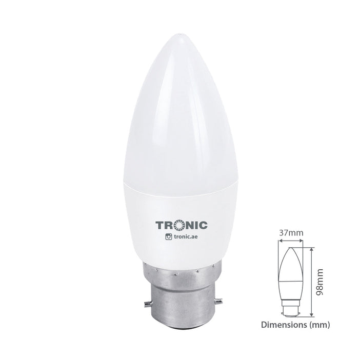 Tronic 7 Watts Candle Led Warm White B22 (Screw) Bulb 4 Tronic 7 Watts Candle Led Warm White B22 (Screw) Bulb