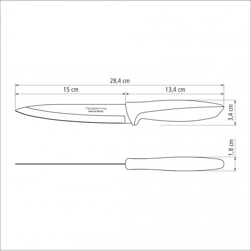 Tramontina Plenus Utility Knife With 6&Quot; Stainless Steel Blade And Off White Polypropylene Handle 23424/136 3 Tramontina Plenus Utility Knife With 6&Quot; Stainless Steel Blade And Off White Polypropylene Handle 23424/136