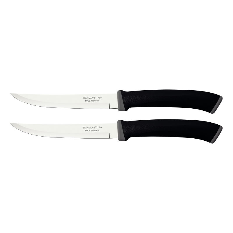 Tramontina Felice Barbecue Knife 5'' Stainless Steel Blades, Smooth Edge &Amp; Black Polypropylene Handles 2Pc Set 23493/205 2 Tramontina Felice Barbecue Knife 5'' Stainless Steel Blades, Smooth Edge &Amp; Black Polypropylene Handles 2Pc Set 23493/205