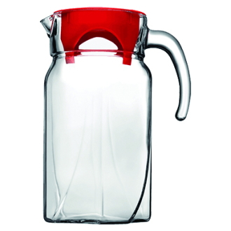 Pasabahce Jug Luna Red Lid 1750ml 43544