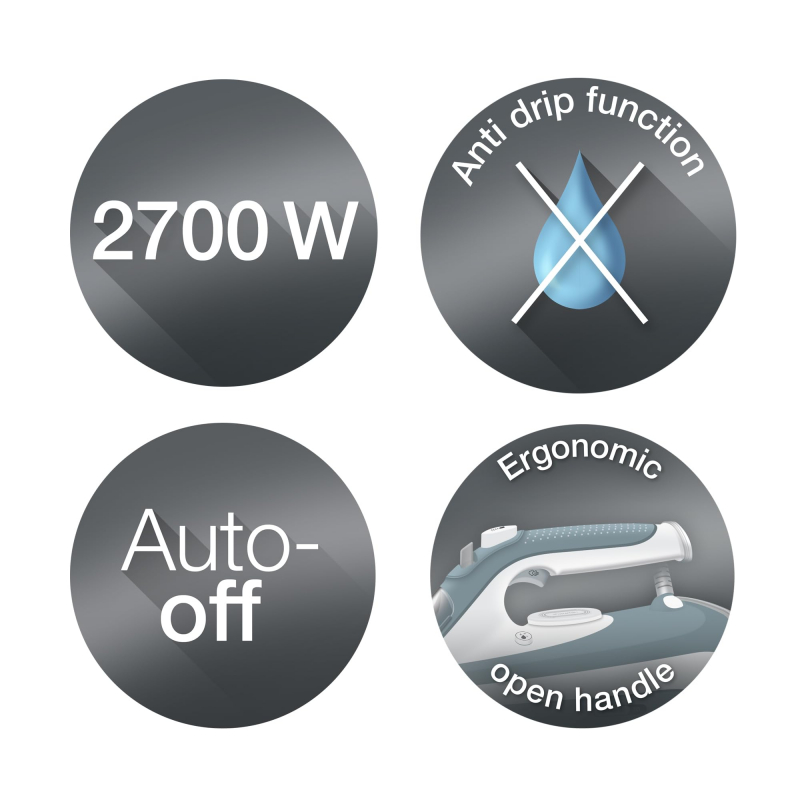 Braun Steam Iron 300Ml Tank Dry And Spray Function 2000W Ts510 Adjustable Temperature Technology Ceramic Nonstick Plate 95G Per Min Vertical Steam Shot 6 Braun Texstyle 5 Steam Iron - Eloxal Sole Plate Anti-Drip System 300Ml Water Tank Capacity Ts510