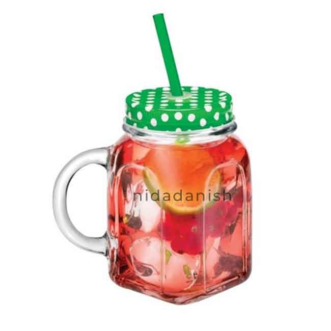 Pasabahce Home Made Jar With Handle, Straw &Amp; Lid 450Ml 80388 1 Pasabahce Home Made Jar With Handle, Straw &Amp; Lid 450Ml 80388
