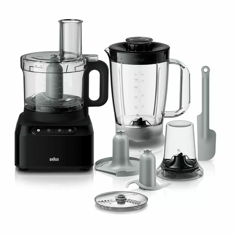 Braun Food Processor 7 Attachment , 800W, 2 Speeds, Pulse Function, 1.2L Capacity, Blender &Amp; Bowl 2L , Slicing And Grating Disc, Dough, Ice Crusher Blade, Fp301Ai-Fp3132Bk 1 Braun Food Processor 7 Attachment , 800W, 2 Speeds, Pulse Function, 1.2L Capacity, Blender &Amp; Bowl 2L , Slicing And Grating Disc, Dough, Ice Crusher Blade, Fp301Ai-Fp3132Bk
