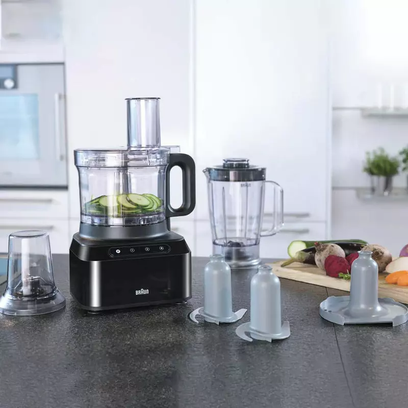 Braun Food Processor 7 Attachment , 800W, 2 Speeds, Pulse Function, 1.2L Capacity, Blender &Amp; Bowl 2L , Slicing And Grating Disc, Dough, Ice Crusher Blade, Fp301Ai-Fp3132Bk 6 Braun Food Processor 7 Attachment , 800W, 2 Speeds, Pulse Function, 1.2L Capacity, Blender &Amp; Bowl 2L , Slicing And Grating Disc, Dough, Ice Crusher Blade, Fp301Ai-Fp3132Bk