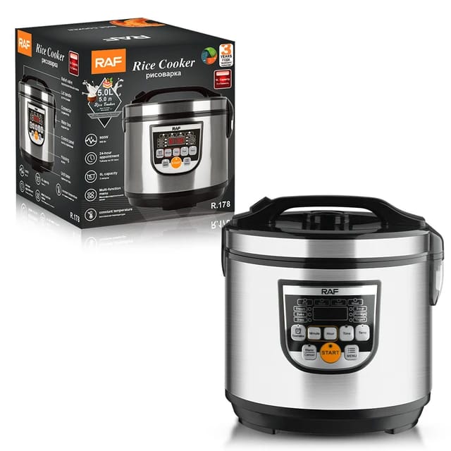 Raf Rice Cooker 5L 900W, Multi Function Menu, Constant Temperature, 24 Hour Timer, Fry, Heat, Steam, Bake &Amp; Stew R.178 8 Raf Rice Cooker 5L 900W, Multi Function Menu, Constant Temperature, 24 Hour Timer, Fry, Heat, Steam, Bake &Amp; Stew R.178