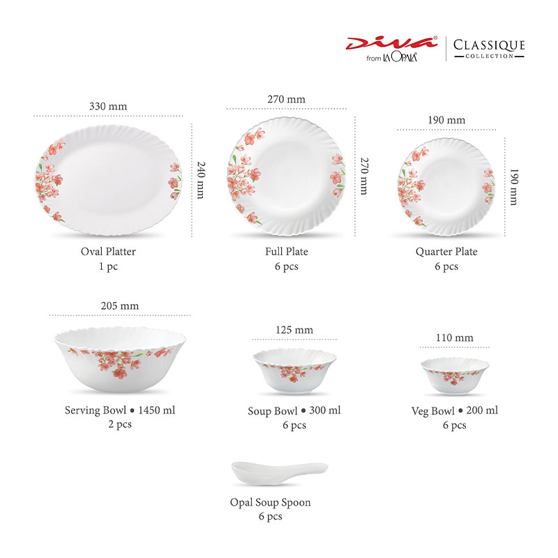 La Opala Dinner Set Aster Pink Classique 38 Pieces Lp038 4 La Opala Dinner Set Aster Pink Classique 38 Pieces Lp038