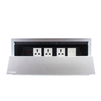 Tronic Desk Socket Universal x 3 + RJ45 Data x 2