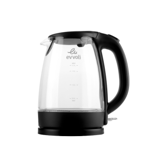 Evvoli Electric Kettle Glass Body 1.7L 2200W EVKA-KE17MB