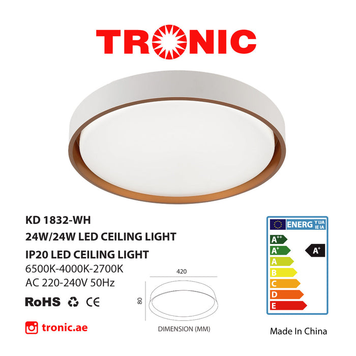 Tronic White And Gold Changeable (3 Shades) Ceiling Light 3 Tronic White And Gold Changeable (3 Shades) Ceiling Light
