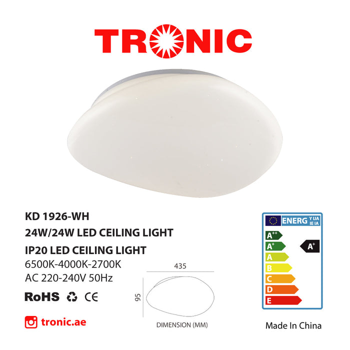 Tronic Simple And Sparkling Shimmer Led Changeable (3 Shades) Ceiling Light 3 Tronic Simple And Sparkling Shimmer Led Changeable (3 Shades) Ceiling Light