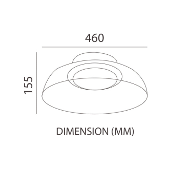 Tronic Vintage Glass LED Changeable (3 Shades) Ceiling Light