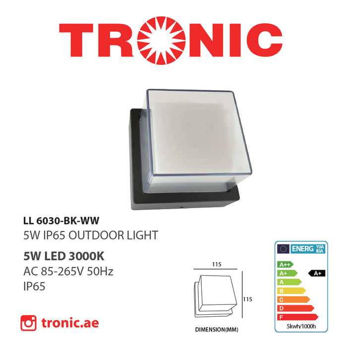 Tronic Black Led Wall Light Square 3 Tronic Black Led Wall Light Square