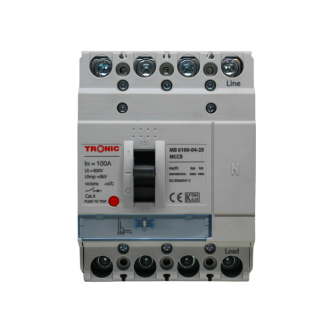 Tronic MCCB Breaker 100 Amps 4 Pole