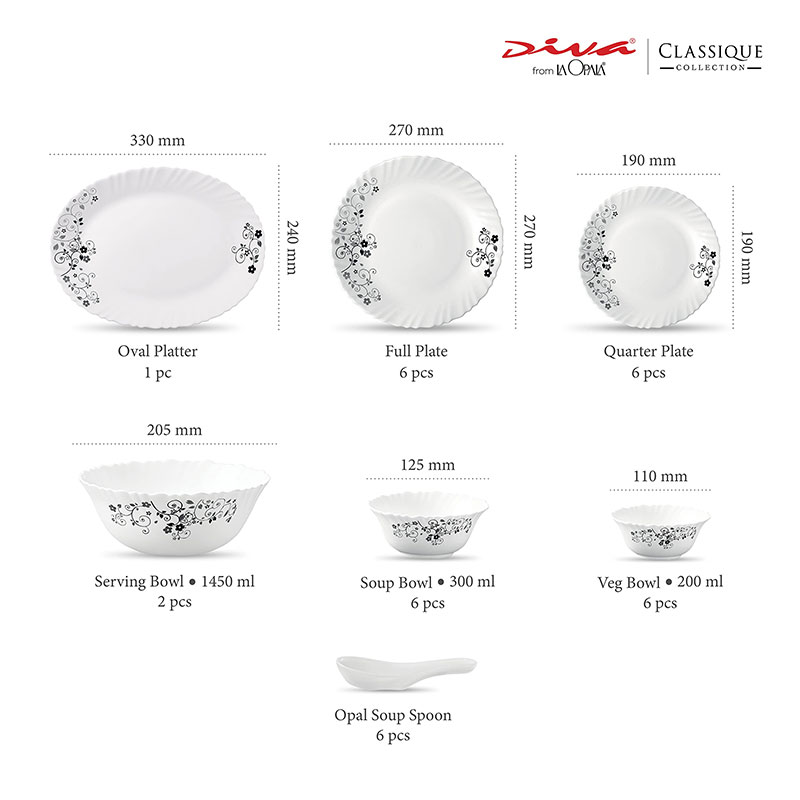 La Opala Dinner Set Mystrio Black Classique 47 Pieces Lm047 4 La Opala Dinner Set Mystrio Black Classique 47 Pieces Lm047