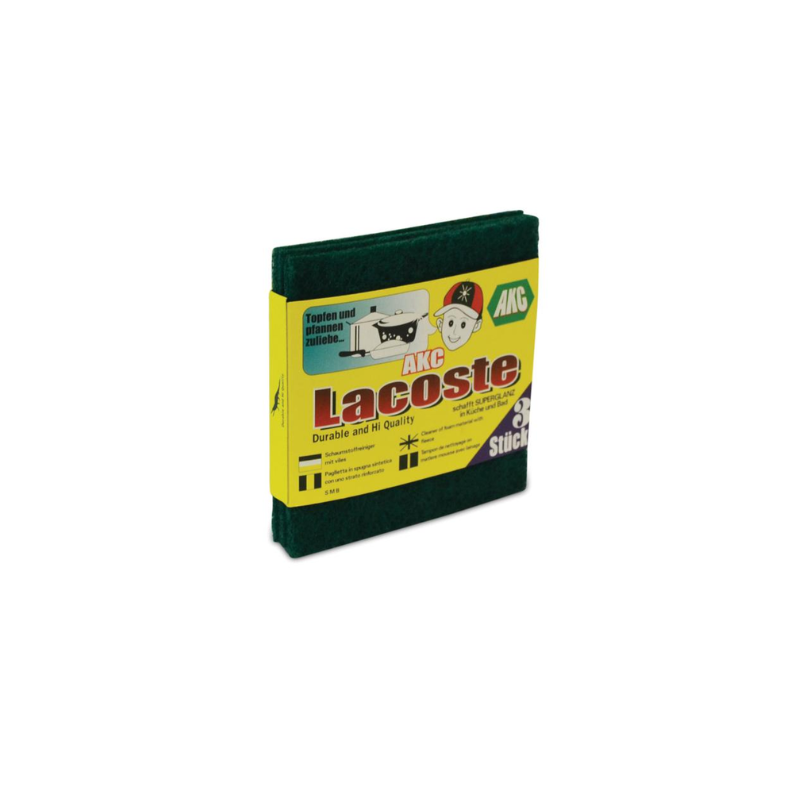 Akc Lacoste Scouring Pads 13X13Cm Green 3Pcs X120 Packs (Pack Of 360Pcs) 1 Akc Lacoste Scouring Pads 13X13Cm Green 3Pcs X120 Packs (Pack Of 360Pcs)