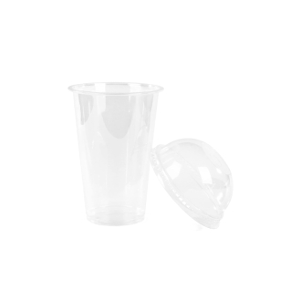 Khaleej Pack Clear Pet Glass 12 OZ with Dome Lid (Pack of 1000)