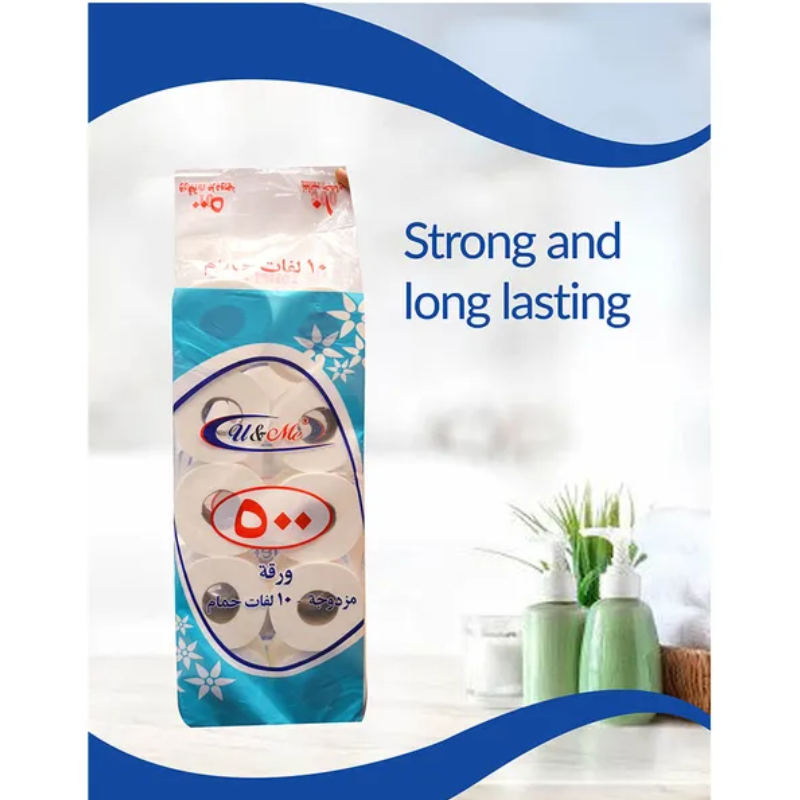 U&Amp;Me Toilet Paper Roll 500 Sheets (Pack Of 10Pcs) 4 U&Amp;Me Toilet Paper Roll 500 Sheets (Pack Of 10Pcs)