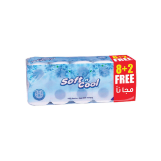 Soft n Cool Toilet Roll 400 Sheets x 2 Ply (Pack of 10)