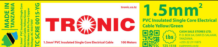 Tronic 1.5 Mm Single Core Cable 3 Tronic 1.5 Mm Single Core Cable