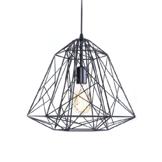 Tronic Vintage Industrial Caged Pendant Black