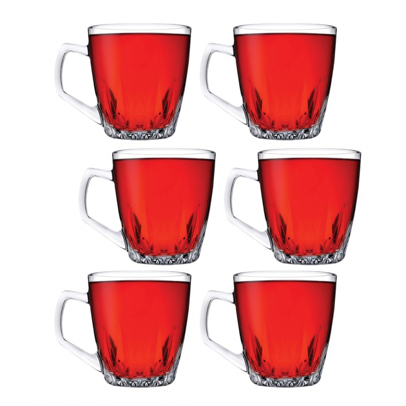Pasabahce Safir Mugs 250Ml 6Pcs Crystal Look, Refined Design, Dishwasher Safe 55713 3 Pasabahce Safir Mugs 250Ml 6Pcs Crystal Look, Refined Design, Dishwasher Safe 55713