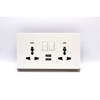 Tronic Universal Twin Socket with USB