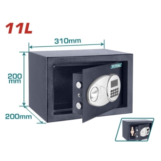Total Electronic Safe Box, 3 to 8 Digit Code Freely 20 x 31 x 20cm 11L TESF2001