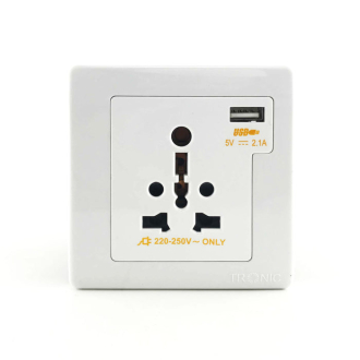 Tronic Single Universal Switch Socket With USB