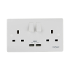 Tronic Twin Switch Socket with 2 USB