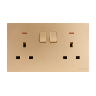 Tronic Twin Switch Socket with Neon