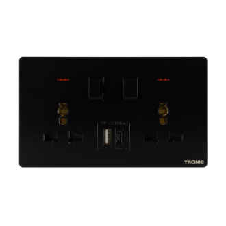 Tronic Universal Switch Socket Twin with USB + Type C