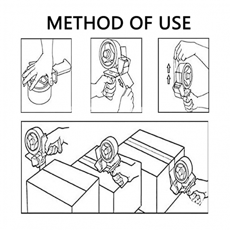 Tape Dispenser For 2&Quot; Tape, Dispenser Gun Seal Packing For Shipping, Moving, Carton And Box Sealing T15008 6 Tape Dispenser For 2&Quot; Tape, Dispenser Gun Seal Packing For Shipping, Moving, Carton And Box Sealing T15008
