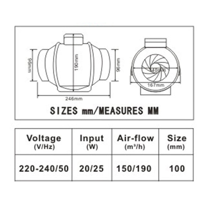 Tronic In-Line Duct Exhaust Fan 100Mm 3 Tronic In-Line Duct Exhaust Fan 100Mm