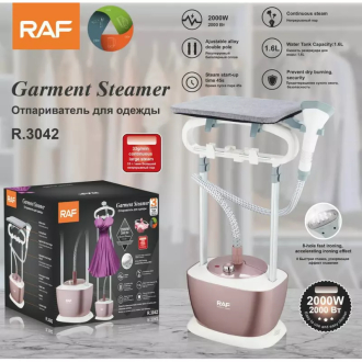 RAF Garment Steamer 2000W Easy to Clean, Continous Steam, High Quality Plastic R.3042