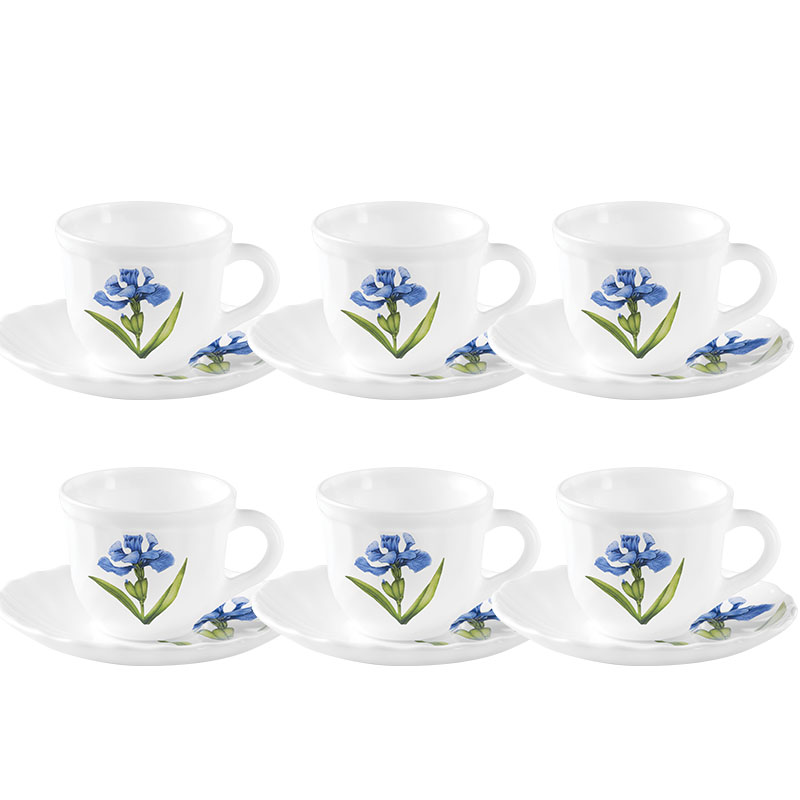 La Opala Cup &Amp; Saucer 6Pcs Set Royal Iris 220Ml Lr022 1 La Opala Cup &Amp; Saucer 6Pcs Set Royal Iris 220Ml Lr022