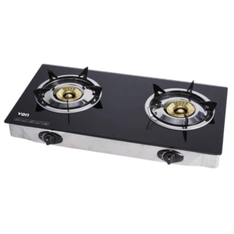 Von Table Top 2 Brass Burner, Glass VCT2BWGG