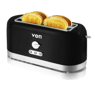 Von Toaster 4 Slice, Black VSTP0-4MVK